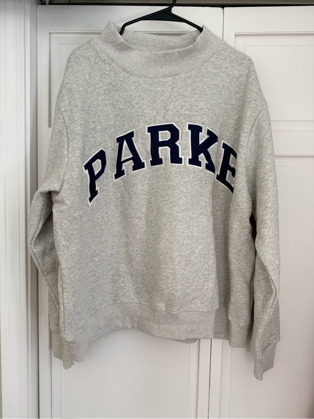 Parke grey mock neck sweater fleece